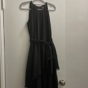 Tahari Arthur S. Lewis Keyhole ruffle gown in black